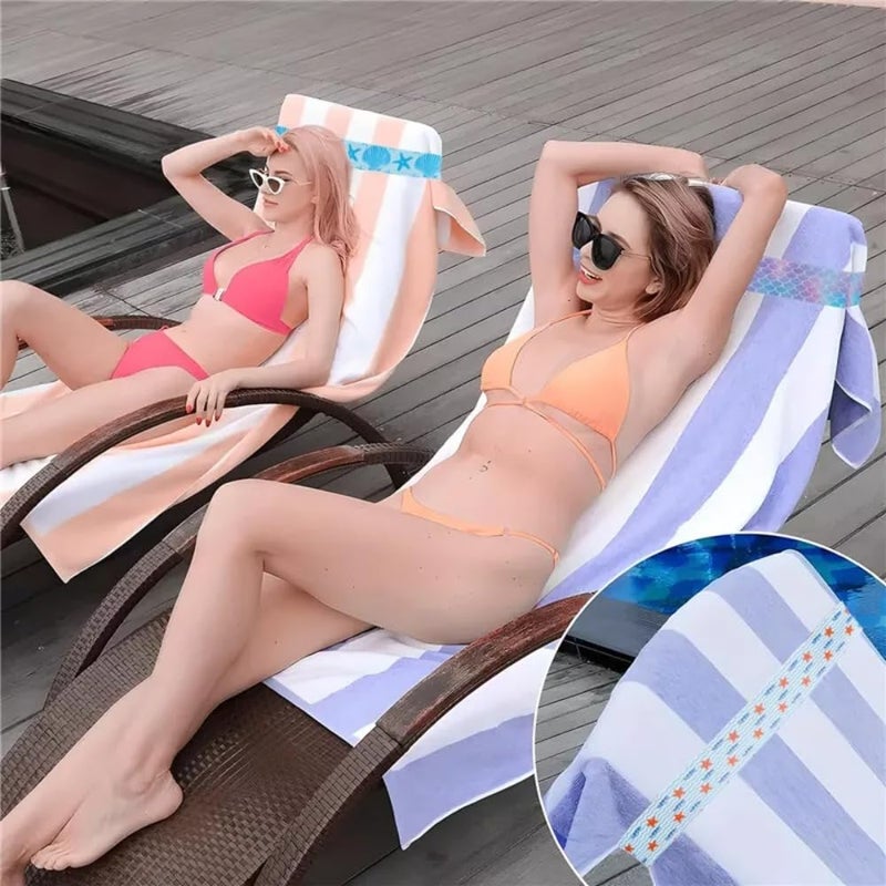 1Pc Creative Sunbed Strap Colorful Windproof Towel Bands Durable Bed Sheet Storage Belt Beach Towel Holder Elastic Towel - Image 4