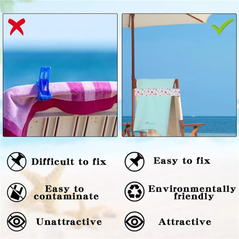 1Pc Creative Sunbed Strap Colorful Windproof Towel Bands Durable Bed Sheet Storage Belt Beach Towel Holder Elastic Towel - Image 2