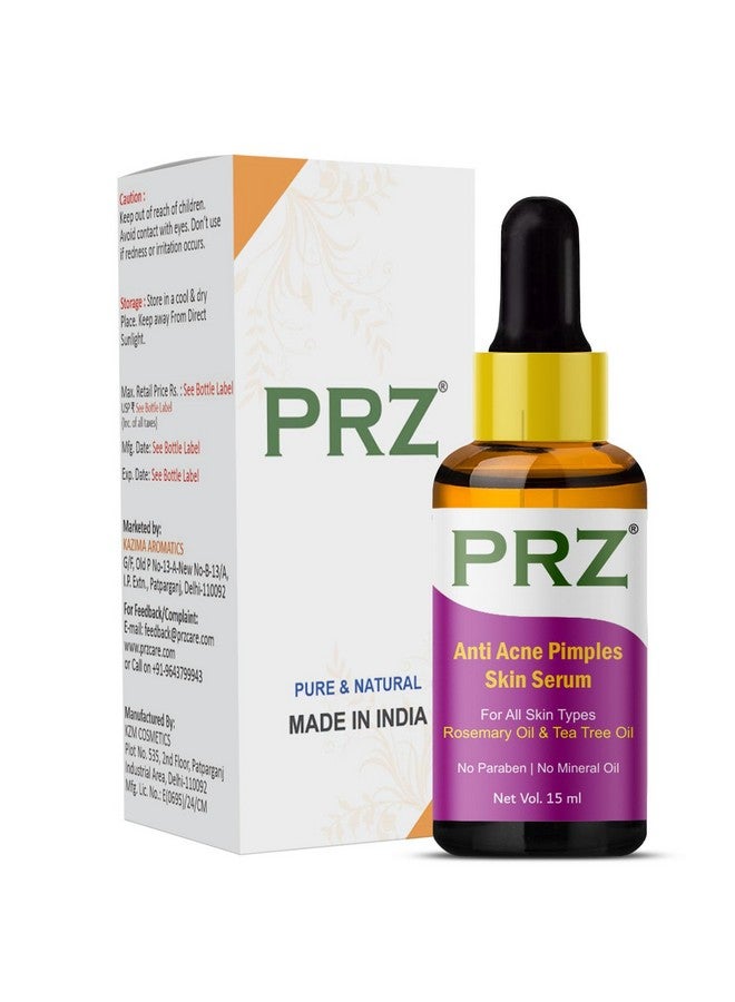 بي ار زد مصل مضاد لحب الشباب والبثور (30 مل) لجميع أنواع البشرة - إزالة ندبات حب الشباب والبقع الداكنة والبثور والتصبغ وتقليل بقع الشيخوخة بزيت إكليل الجبل وزيت شجرة الشاي (بدون بارابين | بدون زيت معدني)