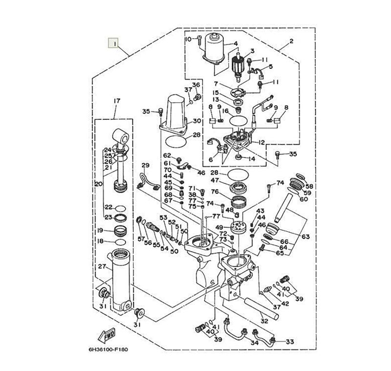 Jetuplusllc Rebuild Kit For Yamaha outboard 60 70 75 85 90HP trim tilt unit 6H1-12 6H1-15 - Image 2