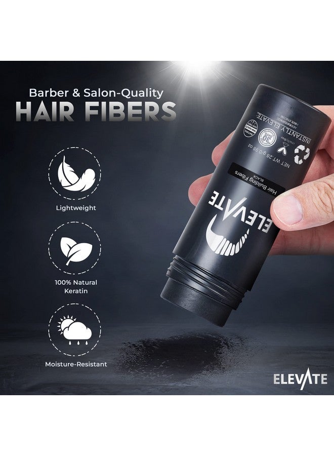 Elevate Hair Fibers For Thinning Hair (Black) 100% Natural & Undetectable Keratin Hair Fibers To Instantly Thicken Thinning & Balding Hair In 30 Sec For Men & Women Natural Hair Loss Concealer 28G - Image 2