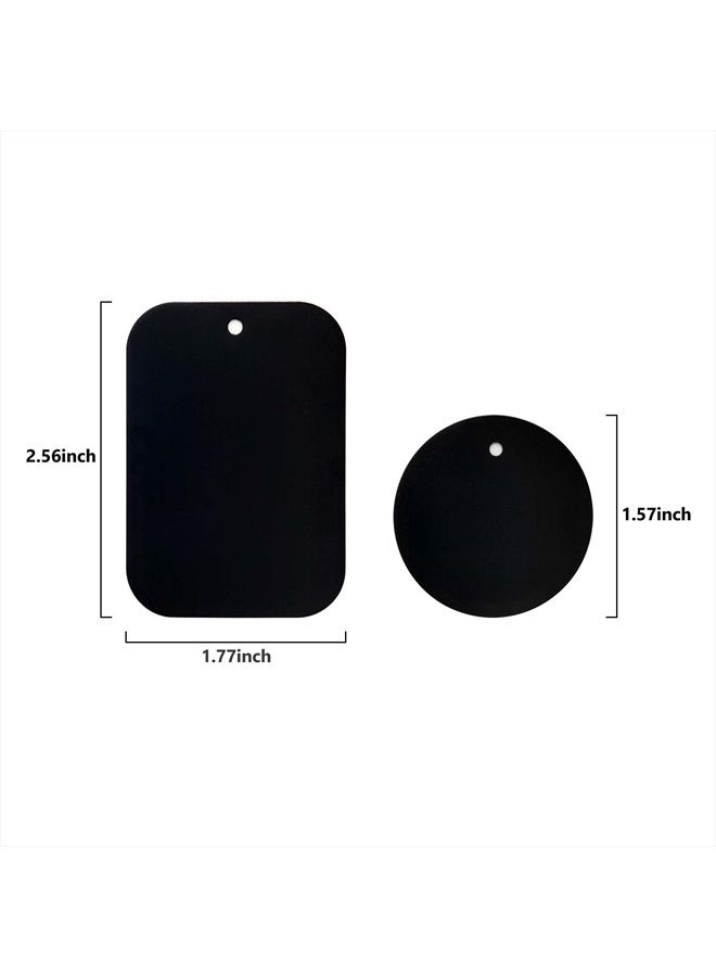 DSTELIN Metal Plate 12 Pack for Phone Car Mount Holder Cradle with 3M Adhesive (Compatible with Magnetic Mounts) - 6 Rectangle and 6 Round, Black  - Image 2