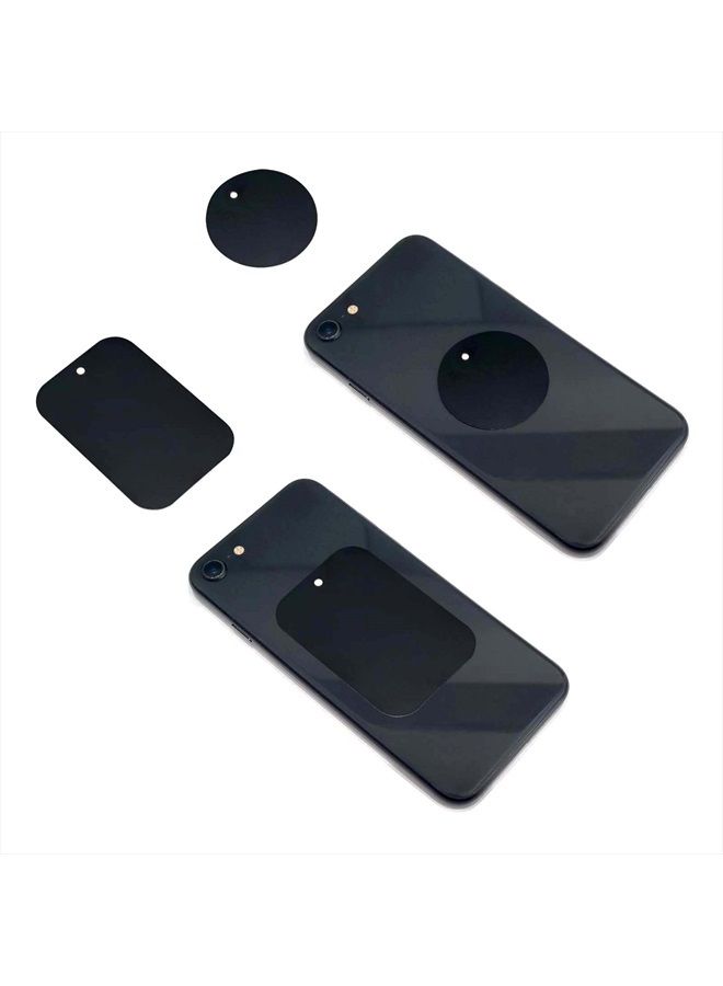 DSTELIN Metal Plate 12 Pack for Phone Car Mount Holder Cradle with 3M Adhesive (Compatible with Magnetic Mounts) - 6 Rectangle and 6 Round, Black  - Image 3