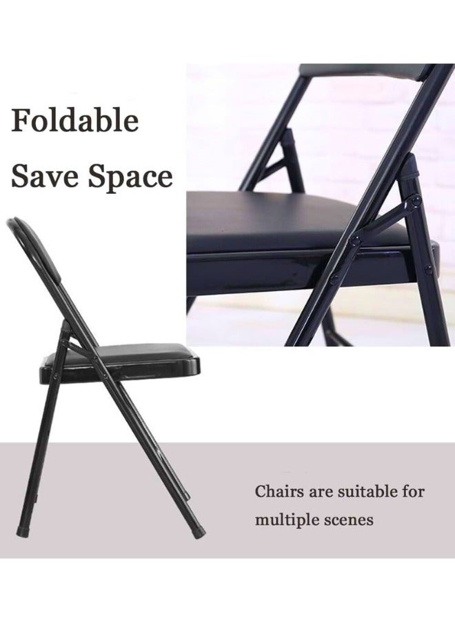 تشيس اب كرسي قابل للطي مع مقاعد مبطنة، كرسي محمول متعدد الوظائف للمنزل والمكتب والصيد في الهواء الطلق، أسود - Image 2