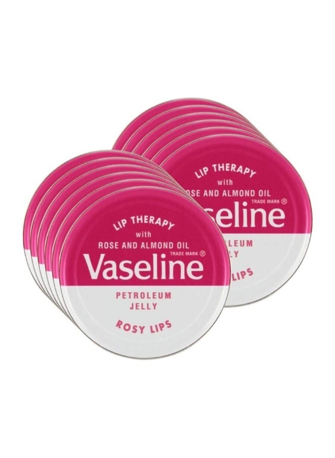 Vaseline Pink lip balm for lip care - 20g, 12 pieces