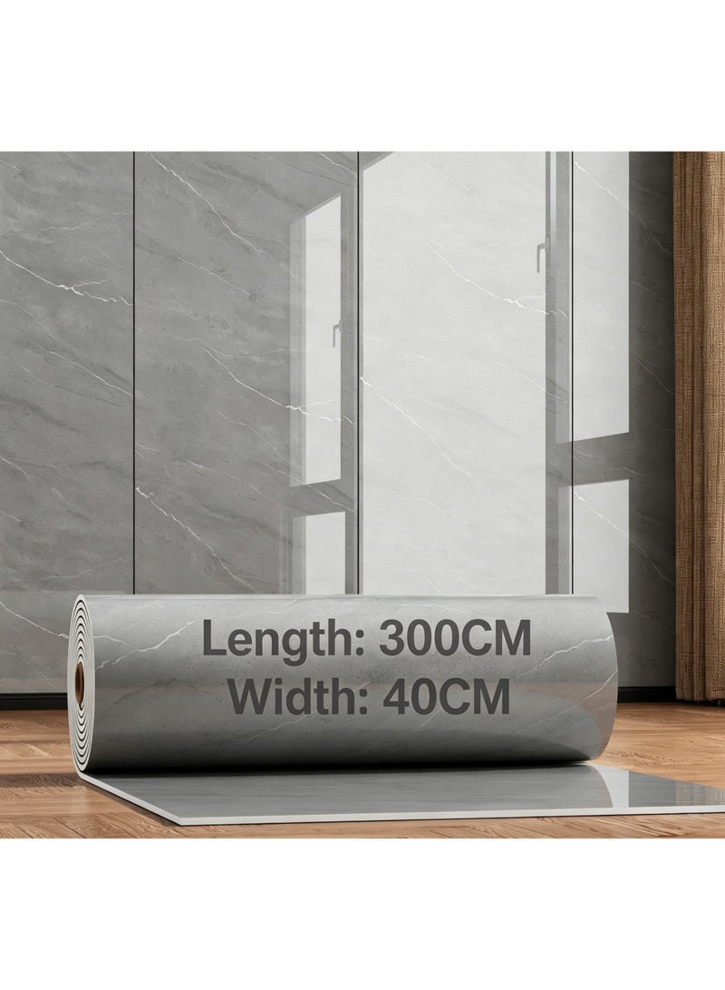 INSIJAM Self-Adhesive Panel Wall Sticker Marble Wall Tiles 300cm x 40cm 1 Roll DIY Kitchen Tile Stickers Waterproof Peel and Stick on Wall Tiles for Bathroom Bedroom Home Decor - Image 5