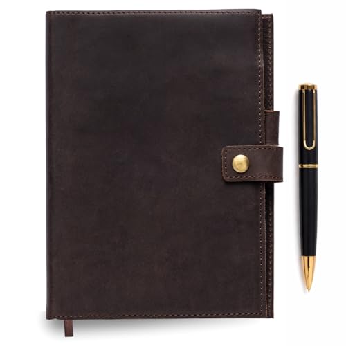 NomadCraftsCo. A5 Refillable Leather Journal for Men and Women with Pen, Leather Notebook, Bound Cover, Premium Writing Diary - Image 1