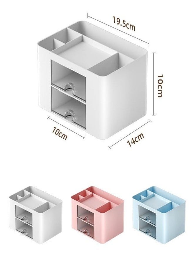 Fonture Office Desk Organizer Desktop Drawer Makeup Storage Box Plastic Household Multifunctional Jewelry Organizer (White) - Image 5