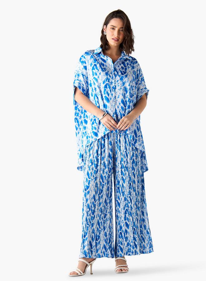 2Xtremz Printed Mid-Rise Wide Leg Pants with Pockets - Image 2