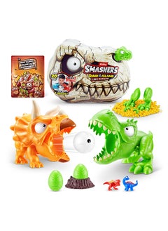 SMASHERS Dino Island T-Rex Battle Playset (Medium) (S1) Boys Dinosaur Battling Toys Shoots Fires Collectible Surprise Unboxing Skull Boys Dino Figures  - Image 1