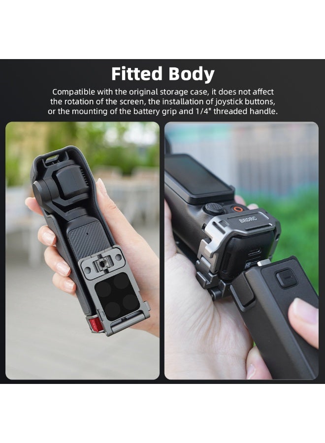 BRDRC Aluminum Magnetic Base for DJI Osmo Pocket 3 – Multi-Functional Mount with Expansion Ports, Sponge Padding, Strong Magnetic Hold & Accessory Adapter for Backpack Clip, Tripod, Handle - Image 4