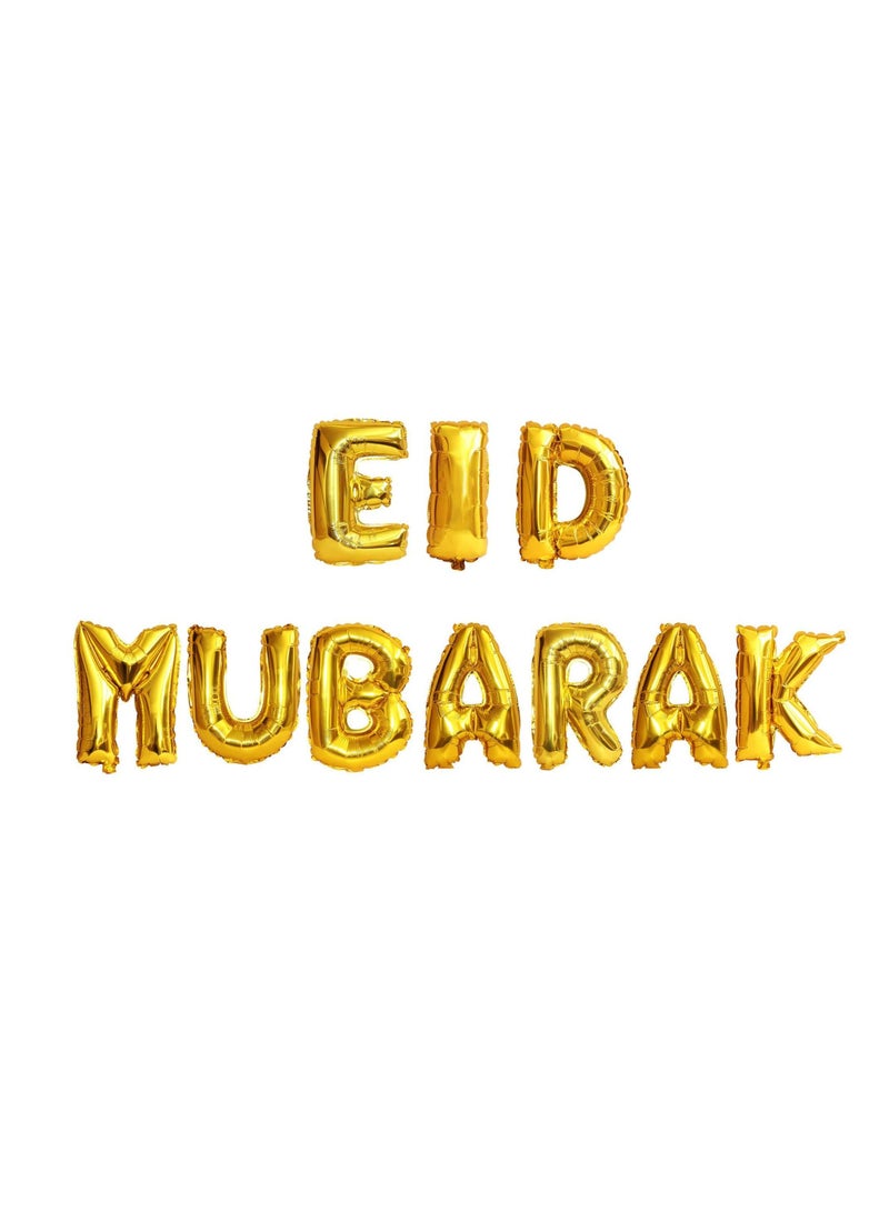 Party Propz Eid Mubarak Gold Foil Balloon Banner - Image 2