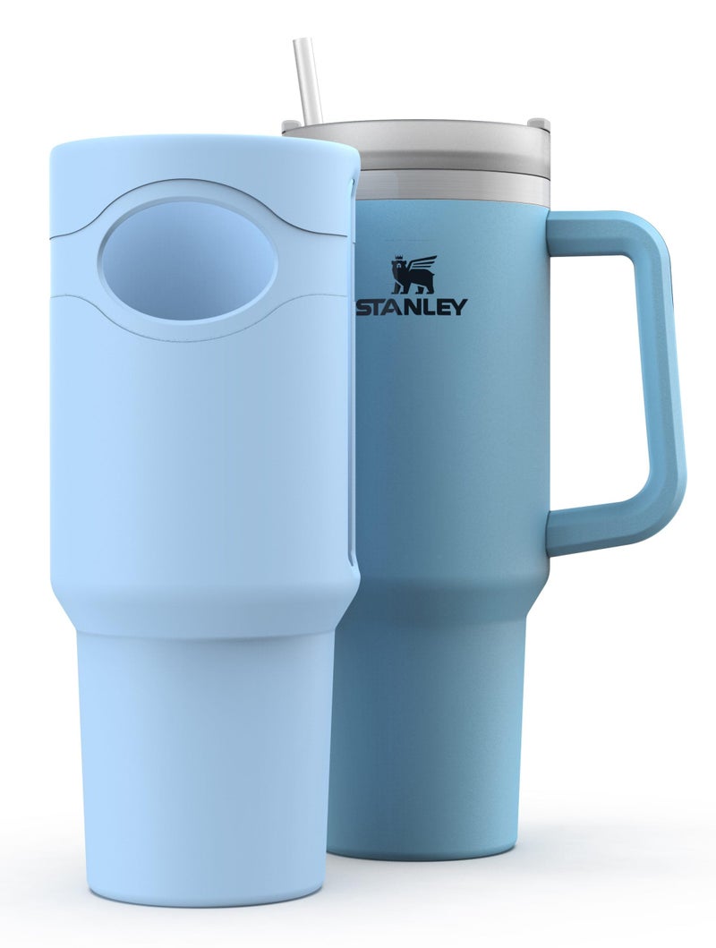 ENCASED Full-Sleeve Silicone Skin for Stanley 40oz Tumbler with Handle, Dent + Scratch Protection, Non-Slip Boot Case (Sky Blue) - Image 2