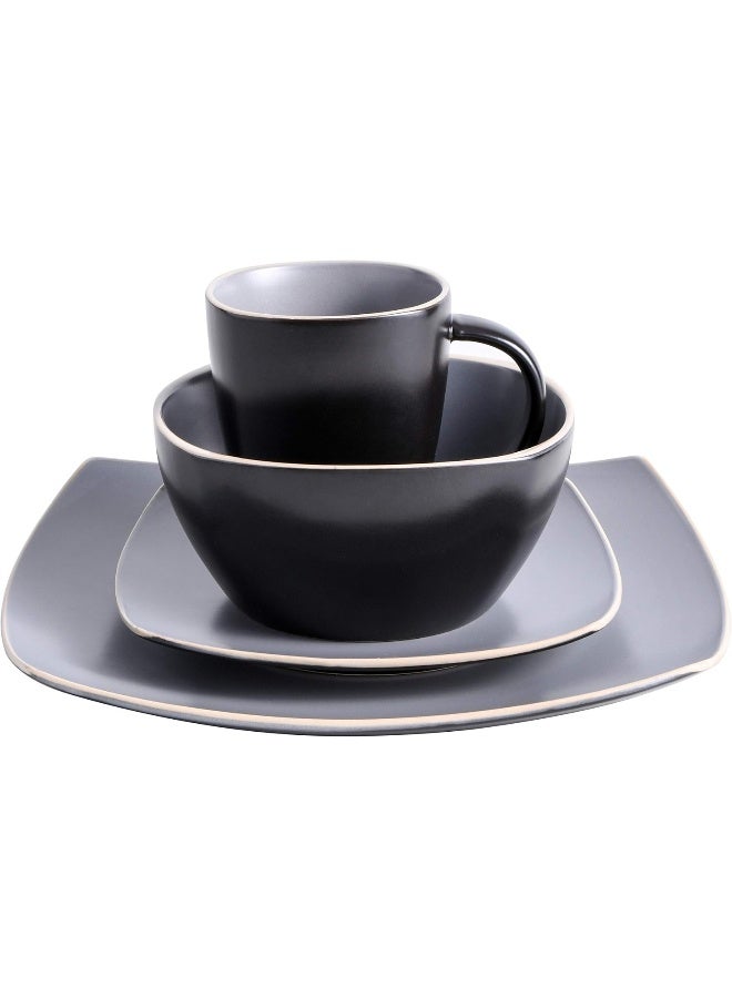 Gibson Soho Lounge طقم أدوات المائدة من جيبسون إليت سوهو لاونج لخدمة 4 أشخاص 16 قطعة رمادي غير لامع - Image 3