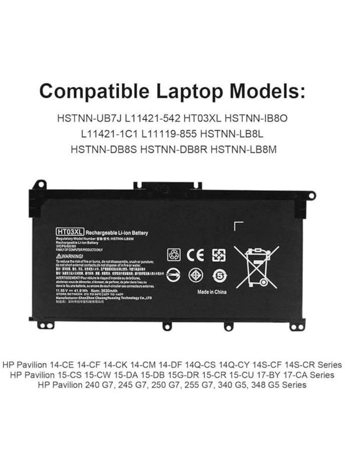 HT03XL L11119-855 Original Laptop Battery for HP, Pavilion 14-CD 14-CE 14-CF 14-CK 15-CS 15-DA 15-DB 15-DW 15G-DR 17-BY17-CA L11421-542 L11421-2C2.