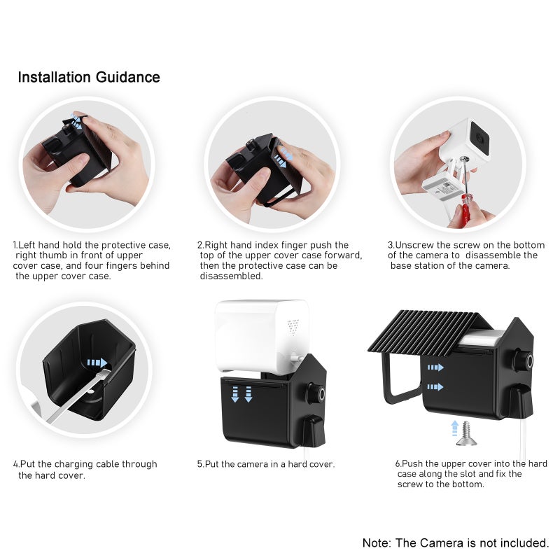Wall Mount Protective Cover Compatible with Wyze Cam V3 Weatherproof 360 Degree Adjustable Indoor/Outdoor Mounting Cover Case (1-Pack, Black) - Image 3