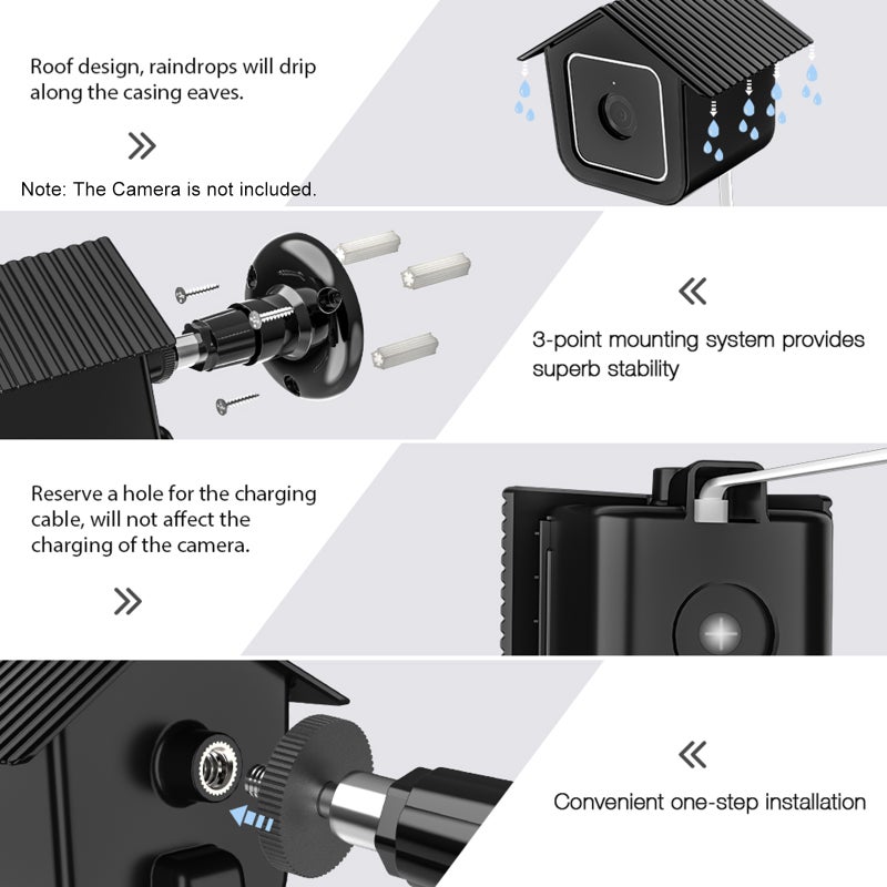 Wall Mount Protective Cover Compatible with Wyze Cam V3 Weatherproof 360 Degree Adjustable Indoor/Outdoor Mounting Cover Case (1-Pack, Black) - Image 4