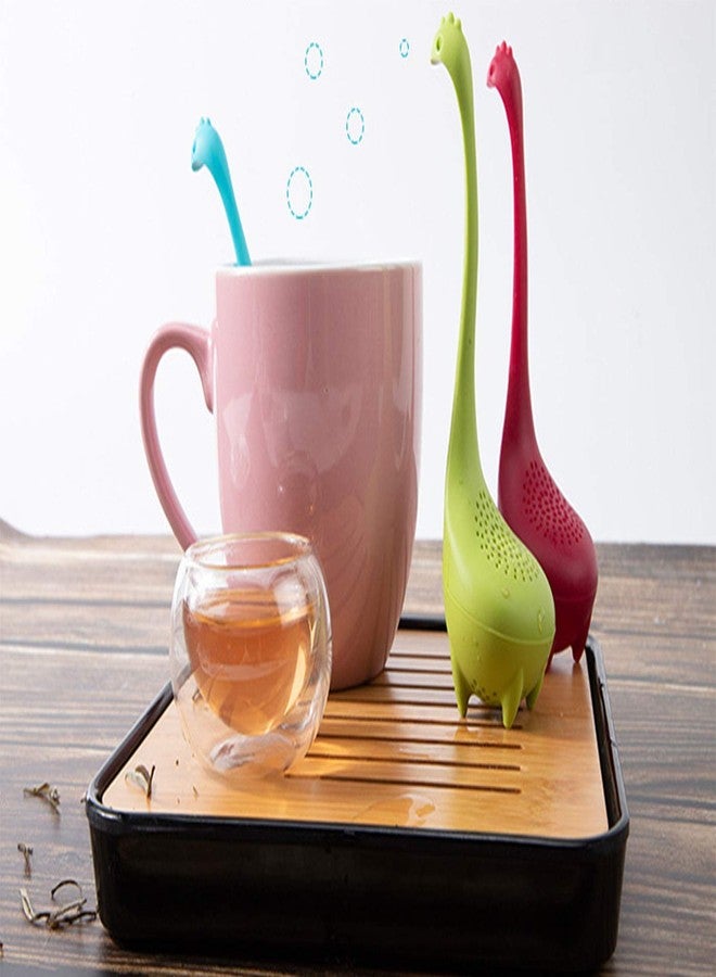 No branded Dinosaur tea strainer, tea colander, food grade silicone，Three-piece suit - Image 2