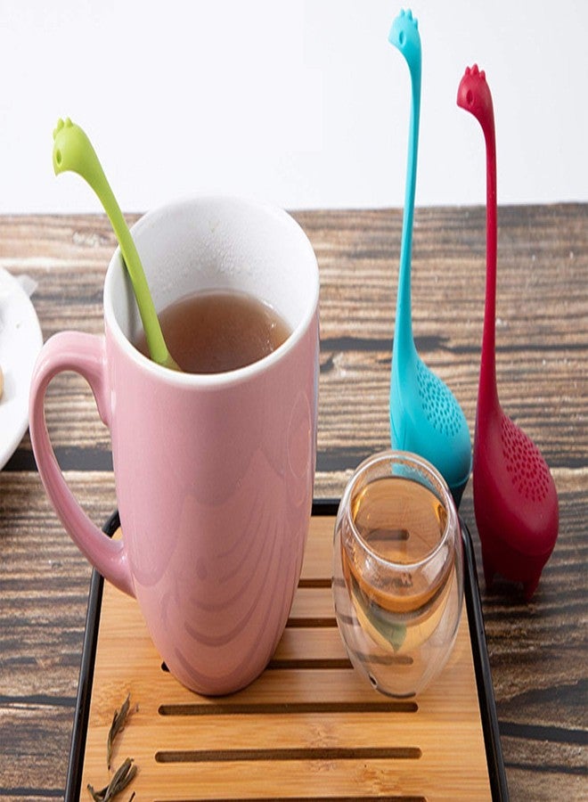 No branded Dinosaur tea strainer, tea colander, food grade silicone，Three-piece suit - Image 5