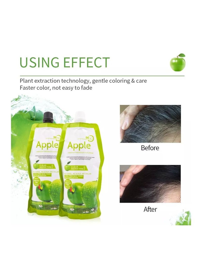 BLOOMING TIME Apple Fruit Extract Black Darken Dye Cream Ammonia Free Organic Dye Grey Hair  - Image 3