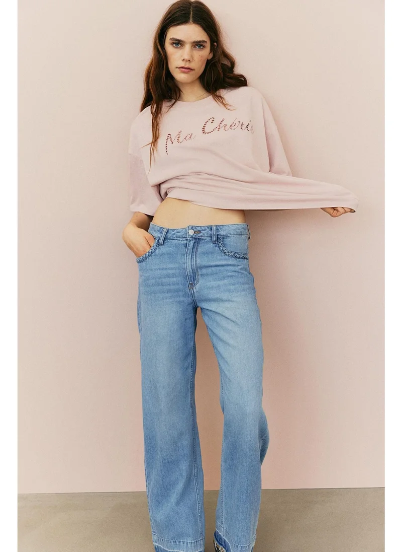 اتش اند ام Oversized motif-detail T-shirt