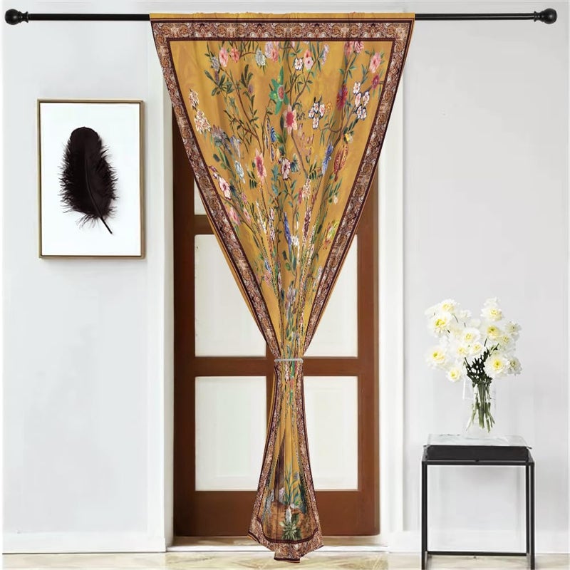 HMS Happy Memories Rod Pocket Door Curtains Thermal Insulated Room Darkening Curtains Blackout Floral Style Drapes Window Curtain 1 Panel for Living Room Bedroom Kitchen(Tree of Life 52"x 84") - Image 2