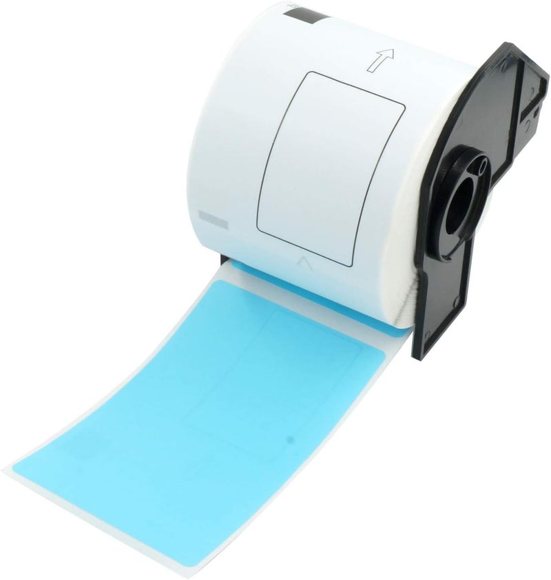 BETCKEY - Shipping/Name Badge Labels Replacement for Brother DK-1202 (2.4 in x 3.9 in), Compatible with Brother QL Label Printers [1 Rolls/300 Labels, Light Blue] - Image 1