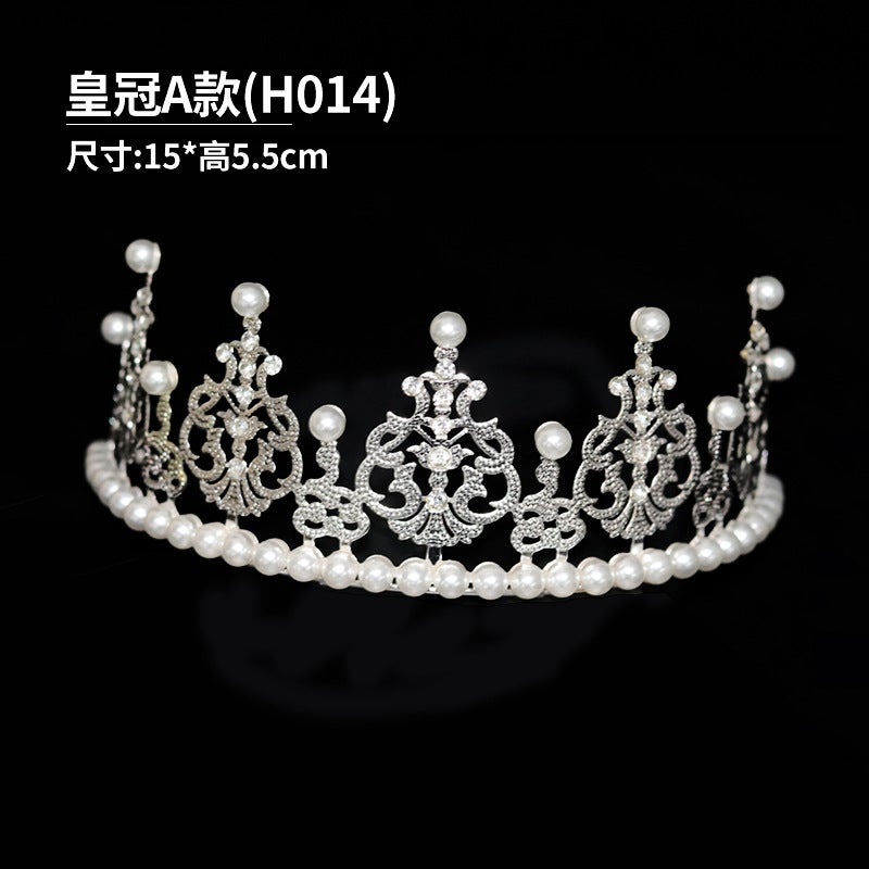 Flower Bouquet Crown Silver Gold Pearl Crown Cake Decoration Queen Crown Baking Floral Accessories - Image 1