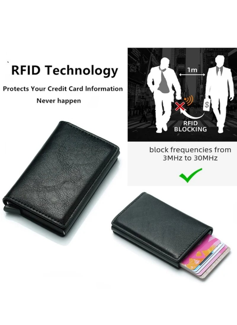 Horse RFID protection leather wallet with metallic card holder  - Image 5