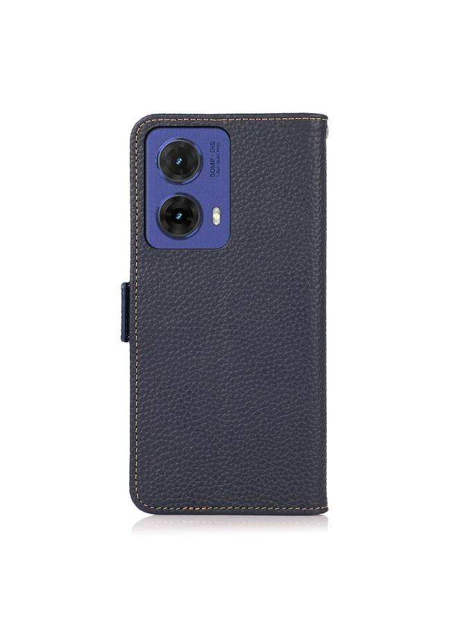 S-TOP Case For Motorola Moto G85 KHAZNEH Side-Magnetic Litchi Genuine Leather RFID Phone Case - Image 3