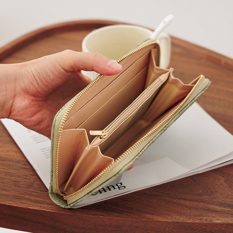 Multifunctional Solid Color PU Leather Wallet, RFID Blocking Design Portable Daily Storage Purse for Cards Cash Coin Business Use - Image 2