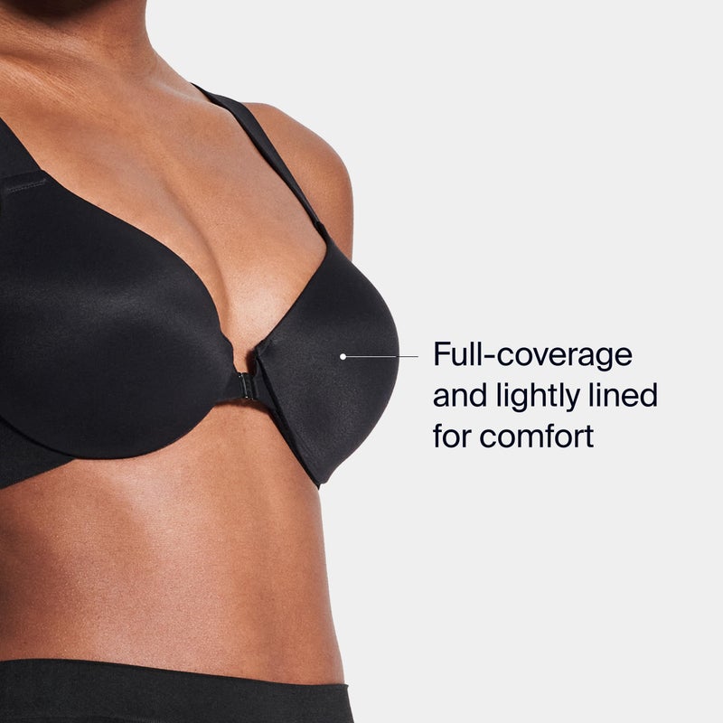SPANXsmooth Bra-Llelujah! Lightly Lined Full Coverage - T-Shirt Bra - Front Closure - Hosiery Back - Smart Stretch Straps - Very Black - 36C - Image 3