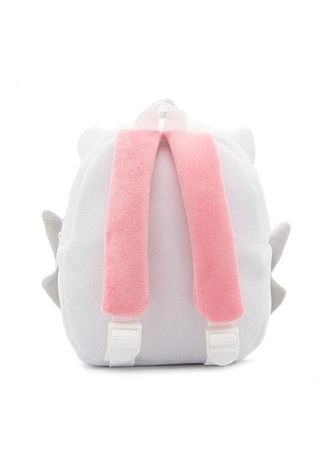 نيبمينينت Unicorn Pattened Soft Plush Kindergarten Backpack White/Pink/Red  - Image 2