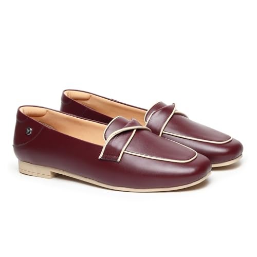 YOHO Bliss 007 Slip-on Loafers for Women | Comfortable & Stylish Flat | Fashion Moccasins with Footpharma Footbed | Perfect for Casual, Formal Shoe | Brown - UK 7 - Image 1