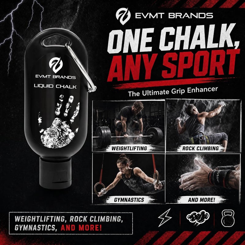 EVMT Brands Flüssigkreide, Sauberes Gym-Kreide Für Gewichtheben, Gymnastik, Klettern Und Tanzen. Schweißresistent Und Langlebig Für Besseren Halt. Verpackung Kann Variieren. - Image 5
