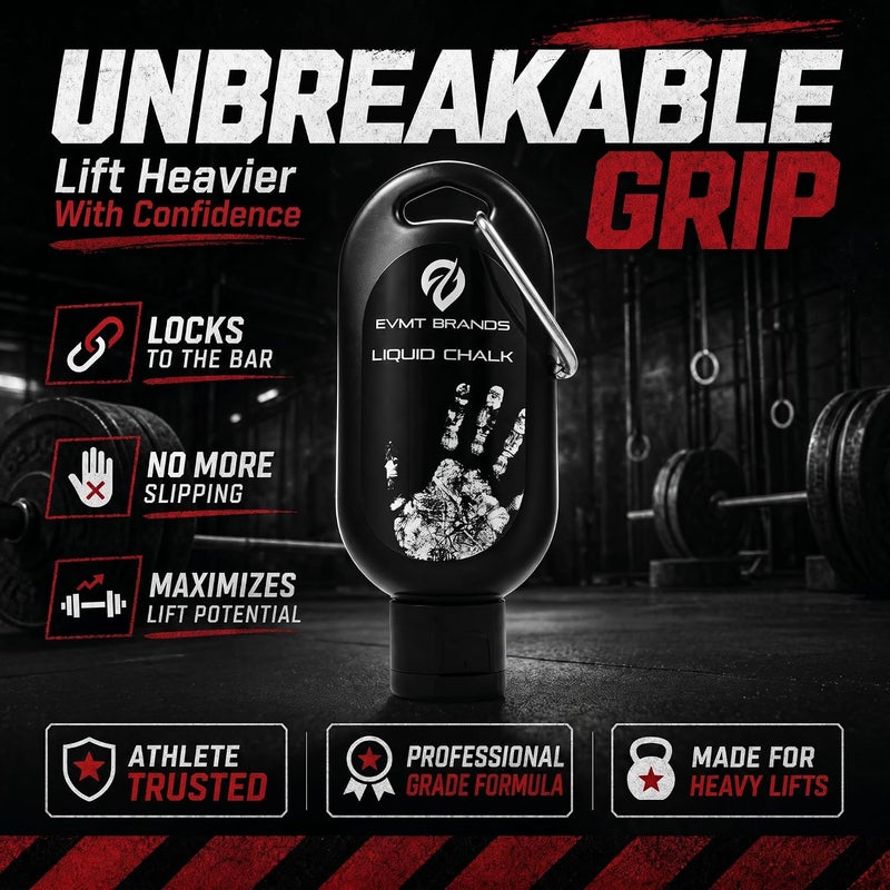 EVMT Brands Flüssigkreide, Sauberes Gym-Kreide Für Gewichtheben, Gymnastik, Klettern Und Tanzen. Schweißresistent Und Langlebig Für Besseren Halt. Verpackung Kann Variieren. - Image 3