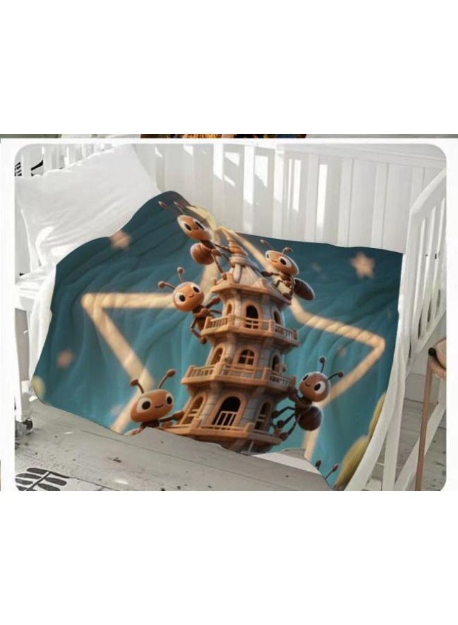 general Baby and children's cartoon flannel thin blanket (warm and comfortable, suitable for sleep, game use) 70cm*100cm
