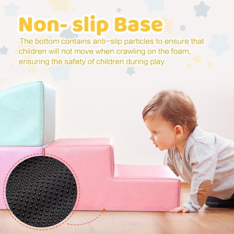 Hoohtoot Foam Climbing Blocks for Toddler: with 4-Piece PU Leather Climbing Toys and a Ball Pit - Foam Ball Pit for Toddlers - Climbing Toys Indoor for Kids Crawling (Purple Climbing Blocks) - Image 3