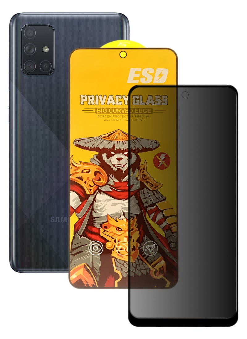 ESD Tempered Dustproof Privacy Glass Screen Protector Compatible For Samsung Galaxy A71 - Image 1