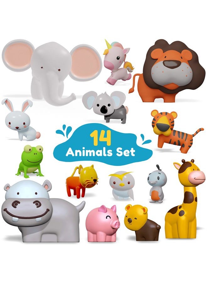 SplashEZ Mold-Free Bath Toys for Babies and Toddlers, Animal No Hole Design for Tub, Beach, Pool - BPA-Free, Dishwasher-Safe, Infant Toys 0-18 Months - Image 1