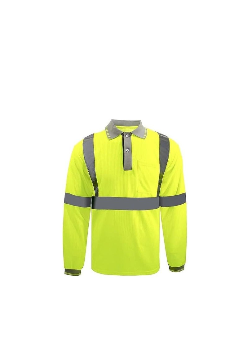 ABBASALI Safety Long Sleeve T-Shirt Reflective Bright Construction Workwear for Men  - Image 1