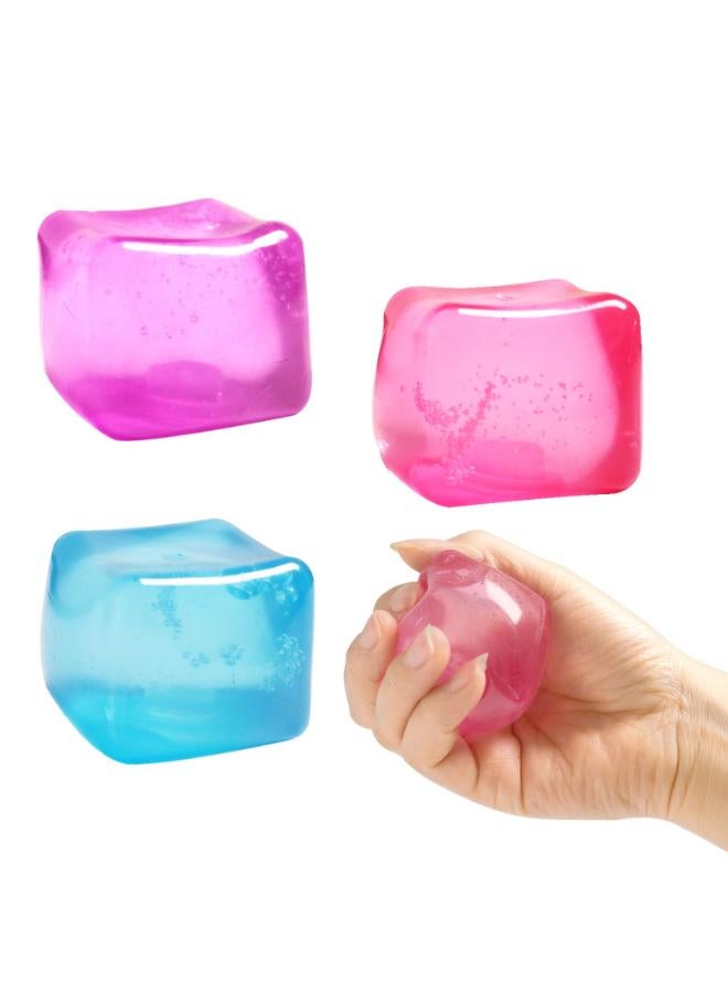 Fidget Toy Stress Cube Squishy Sensory Fidget Toys for Anxiety Stress Relief for Kids Adults Children Teens, High Density Gel Filled - Your Best Mellow and Chill (3 Pack)