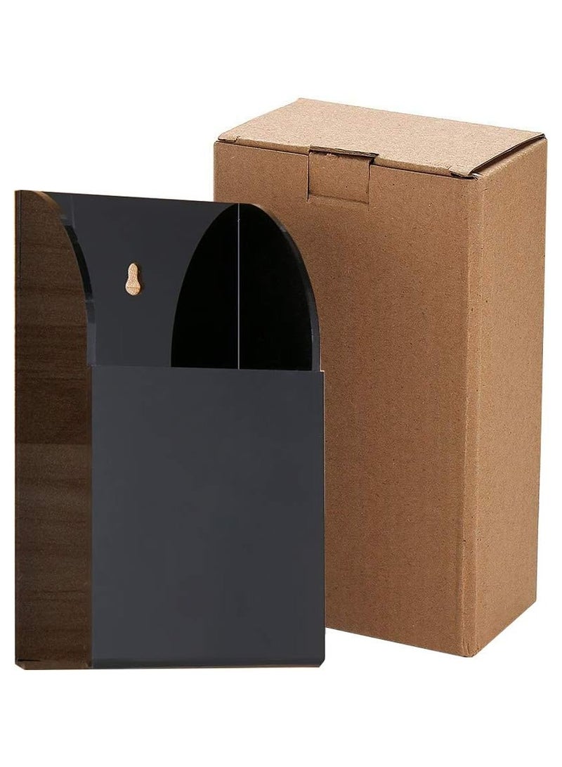 تي بي جي بي حامل جهاز تحكم عن بعد من الأكريليك الشفاف شديد التحمل من الجيل الثالث لوازم المكتب مثبتة على الحائط، منظم تخزين حاوية 1 مقصورة سوداء - Image 1