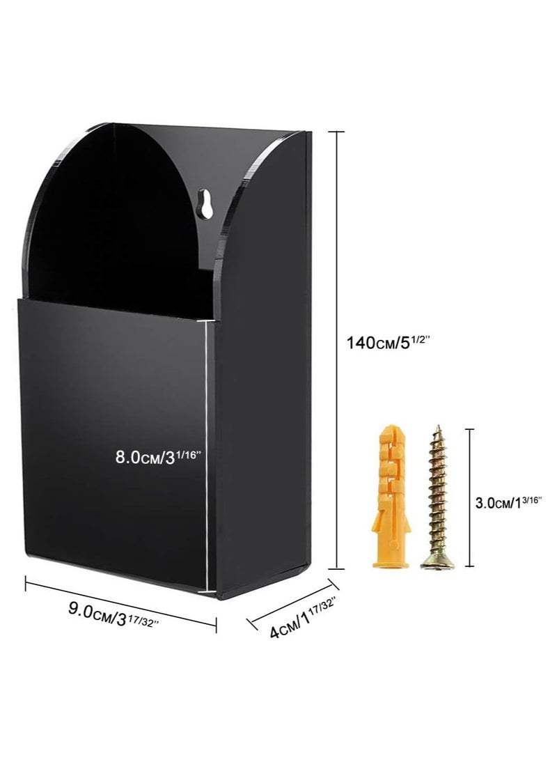 تي بي جي بي حامل جهاز تحكم عن بعد من الأكريليك الشفاف شديد التحمل من الجيل الثالث لوازم المكتب مثبتة على الحائط، منظم تخزين حاوية 1 مقصورة سوداء - Image 3