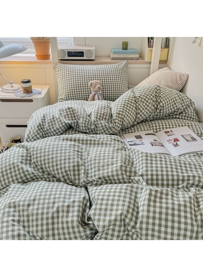 Generic Top And Bottom Bunk Of Dormitory Shelf Bed For College Students-Color:Fresh/small Green Grid-Specifications: - Image 1