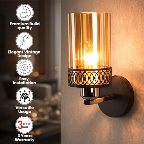 ELIANTE - Black Metal Wall Light - 286-1W | 3 Years Warranty | Free - LED LAMP - Image 4