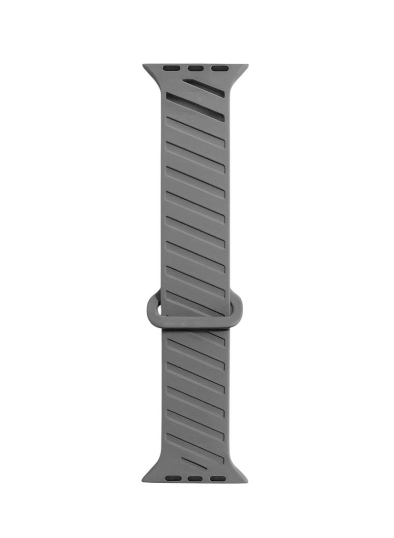 سوار سيليكون مغناطيسي مضفر بنمط نسيج Twill متوافق مع Apple Watch بمقاسات 42/44/45/46/49 مم للموديلات ذات الحجم الكبير، حزام سيليكون بإغلاق مغناطيسي آمن، مناسب لـ Series 1–10 و SE و Ultra و Ultra 2 - Image 2
