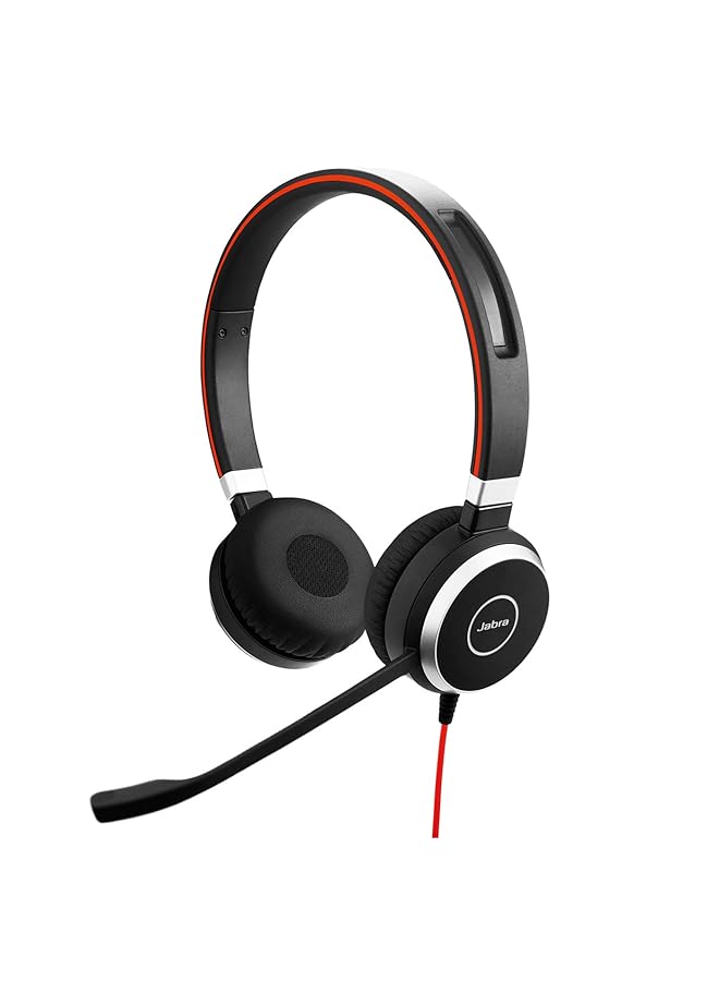 جابرا سماعة رأس سلكية احترافية من Evolve 40، سماعة هاتف ستيريو Ms محسنة لإنتاجية أكبر، صوت فائق للمكالمات والموسيقى، مقبس 3.5 ملم، اتصال USB، تصميم مريح طوال اليوم - Image 1