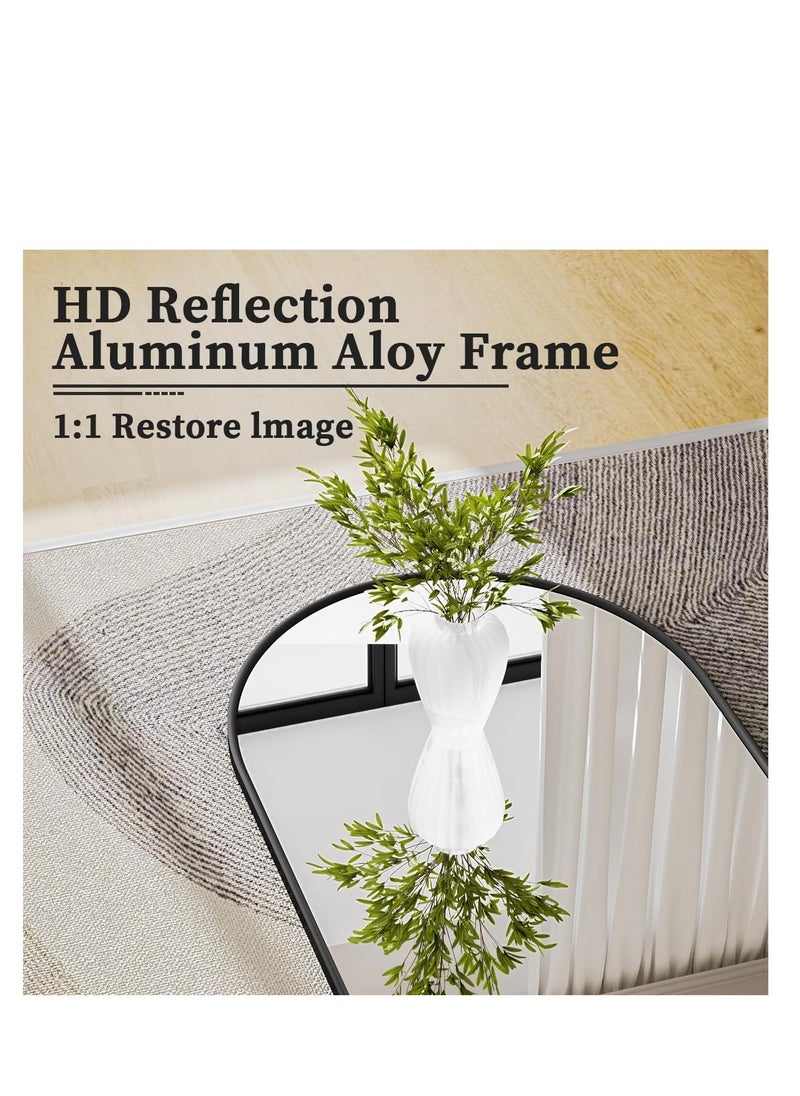 Generic - Arched Full Length Mirror  Floor Big Standing Mirror, Against Wall for Bedroom,Dressing and Wall-Mounted Thin Frame Mirror - Image 1