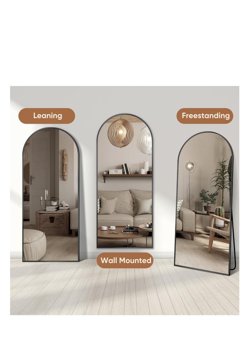 Generic - Arched Full Length Mirror  Floor Big Standing Mirror, Against Wall for Bedroom,Dressing and Wall-Mounted Thin Frame Mirror - Image 1
